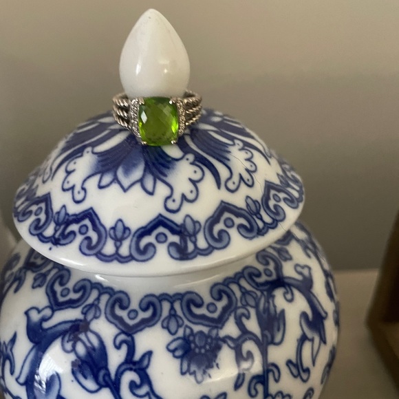 David Yurman Peridot & Diamond Ring 5.5 - Picture 1 of 3